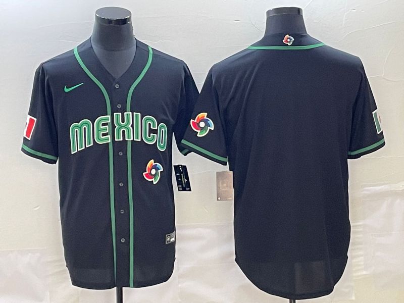 Men 2023 World Cub Mexico Blank Black Nike MLB Jersey7->more jerseys->MLB Jersey